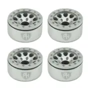Powerhobby Aluminum 1.55" Beadlock Wheels Silver (4) 1/10 Rock Crawler