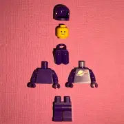 LEGO PURPLE SPACE ASTRONAUT HELMET AIRTANK TORSO PARTS BUILD YOUR OWN SPACEMAN