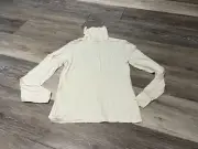 NWT FEMME FATALE CREAM TURTLENECK WITH FRILL ACCENT SZ XS BASED ON MEASURE