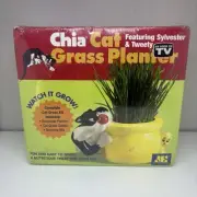 Chia Cat Featuring Looney Tunes Sylvester & Tweety Bird Cat Grass Planter New
