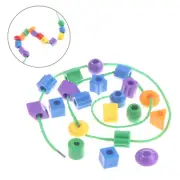 50pcs Kids Beads Toys Geometric Stringing Threading Beads Game Education /OM Hf