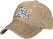 [JBYJBX] Many Colorful Cartoon Dinosaurs Print Baseball Hat,Personalized Baseball Cap,Sun Hats, Trucker Cap Dad Hat Gift