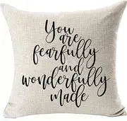 DecFure Double Side Cushion Covers You Are Fearfully and Wonderfully Mades Pillow Covers Cushion Pillow Cases 18x18 Inch Linen White Color:You Are Fearfully and Wonderfully Mades