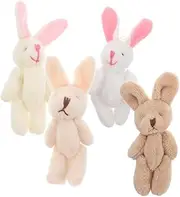 MOBUTOFU 4pcs Plush Animal Make Ornament Theme Cute Plush Keychain Charm Stuffed Car Plush Bunny Decor Rabbit Doll Pendant Fluffy Bunny DIY Bunny Material Craft Projects for Adults Hang