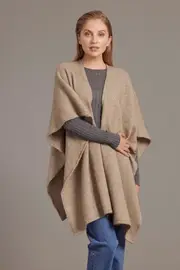 Mocha McDonald Possum Merino Split Front Cape Wrap