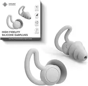 High Fidelity Earplug, Reusable Silicone Noise Canceling Sound Blocking Reduction Earplugs (Reduce 40dB) for Musicians, DJ, Snoring, Concerts, Gym, Shooting, Airplanes, Musicians, Racing, Motorcycle, GREY