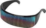 LED Light Up Glasses, Bluetooth Full Color Luminous Glasses for Parties,Display Customized Flashing Messages and Animations DIY and Text Via App Control, Cool Glasses for Cosplay