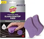 Scotch-Brite Scratch-Free Glass Cooktop Pads, Chemical-Free Cleaning, 2 Cleaning Pads