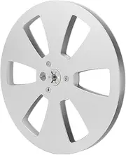 1/4 Inch 7 Inch Empty Tape Reel, 3 Holes Nab Open Reel Sound Tape Takeup Reel Aluminum Alloy, Universal Take Up Small Hub for Reel to Reel Tape Players (Silver Grey)