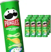 Pringles Sour Cream and Onion Stacked Potato Chips, 12 Pack (12 x 134g)