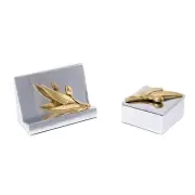 Desk Accessories Set of 2 - Handmade of Solid Metal, Olive Branch Design