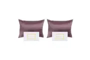 2PK Royal Comfort Pure Silk Pillowcase Single Pack Protector 51x76cm Malaga Wine