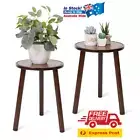 2PCS Round Wood Side Table Small Sofa End Coffee Table Plant Stand AU STOCK!