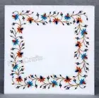 Marble Coffee Table Top Antique Design Inlay Work Hallway Side Table for Office