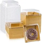 50 Pack Sandwich Bakery Boxes,Kraft Paper Takeout Boxes with Clear Lids,Sturdy Dessert Boxes Cake Packing Boxes Versatile Food Packaging,Eco-Friendly Packaging for Sandwiches,Pastries,and Baked Goods