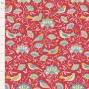 Quilting Patchwork Fabric TILDA Jubilee Bird Tree Red 50x55cm FQ