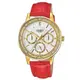 【CASIO】金緻優雅實用女伶皮帶腕錶-金框X紅色錶帶(LTP-2087GL-4A)正版宏崑公司貨
