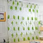 Gauze Tulle Curtain Flower Pattern Transparent Curtain Sheer Curtains Bedroom
