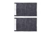 2PK Algodon Polyester Lawson Plush Bath Runner Non-Slip Soft Mat Ebony 50x100cm