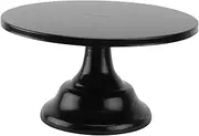 Yardwe 1 Pc Black Cake Pan Cake Stands Candle Holder Tray Cake Plate Server Round Cake Tray Cake Dish Stand Footed Cake Plate Serving Platter Wedding Fruit Tray Iron to Rotate