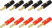 uxcell 10 Pcs 4mm Banana Plugs, 10A 8.5mm OD 38.7mm Length Speaker Wire Cable Plug Connectors, Banana Jack Connector for Speaker Wire Audio Cable, Black&Red
