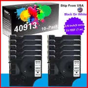 10PK Black on White D1 40913 Label Tape for DYMO LabelManager 210D 260P PC PC II