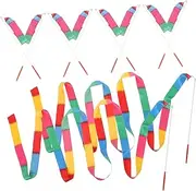STOBAZA 10pcs Gymnastics Dance Streamers Multi-Color Ribbons for Boys and Girls Performing Dance Shows