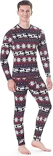[ROCKY] Thermal Underwear for Men Midweight Fleece Lined Thermals Men's Base Layer Long John Set (Heather