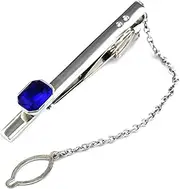 [KUHBDIE] Semi-Precious Stone Tie Clip Crystal Business Tie Clip Set with Diamond Tie Clip