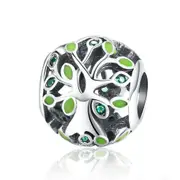 Silver plating Tree of Life Beads Tree Leaves Charms Fit Charm Bracelets DIY Jewelry