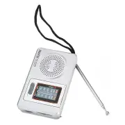 AM FM Radio Silver Gray Pocket Size AM FM Pocket Radio For Parent Grandpare