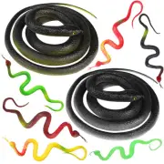 8 Pcs Rubber Snakes Realistic Decoration for Garden Props to Scare Birds, Squ...