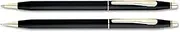 Cross Classic Century Classic Black Ballpoint Pen & 0.7mm Pencil with 23KT Gold Plated Appointments (250105)