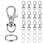Keychain Key Chain Rings Clips Bulk(60Pcs, Small), Silver Swivel Lanyard Snap Ho