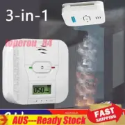 3-in-1 Detector LCD Display Smoke Detector & Carbon Monoxide Alarm Battery