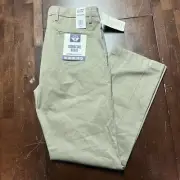 New Dockers Signature Khaki Lux Cotton Straight Fit Pants 34X32 Gripper Chinos