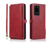 Detachable Phone Case for Easy Portability (Red), Wallet Case for Samsung Galaxy S20 Ultra