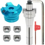 Aluminum KM12 63-22 4Flute CNC Face milling Cutter + R8-FMB22 + 10Pcs SEHT1204