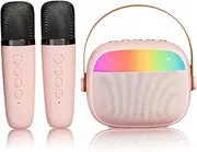 GLSTOY Wireless Mic Led Speaker Karaoke Machine Portable Mini Equipment for Adults Boys and Girls