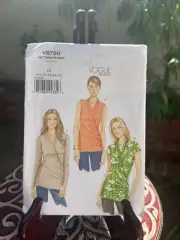 Vogue Ladies Close Fitting Mock Wrap Top 8790 Pattern Uncut Sizes 16-24