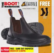 Mongrel 916030 Work Boots. Non Safety, Brown Oil Kip. Elastic Sided. Brand New!