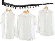 Collapsible and Retractable Wall Mounted Clothes Drying Rack, Clothes Drying Rack, Retractable Folding Adjustable Coat Hanger for Space Saver Hangers