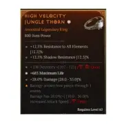 Diablo 4 S8 High Velocity Jungle Thorn 1GA Barrage Legendary Ring Equipment Gear