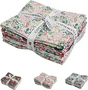 COTTONVILL Fat Quarter Bundle 10pcs Beautiful Flowers Pattern Quilting Fabric Lucrezia