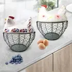 Chicken Egg Basket Black Metal Mesh Wire Egg Storage Basket for Vegetable