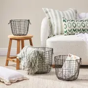 Bailey Black Wire Basket [HABLBAILY24A]