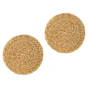 2 Pcs Wicker Trivets Anti Scald Mat Anti-scald for Pots and Pans Table Decor