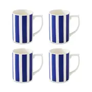 Spode Blue Italian Steccato Bold Stripe Mugs, Set of 4