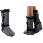 Qupid's Oakley-92 Womens Mid-Calf Round Toe Eskimo Flat Bottom Winter Boots