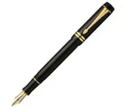 Parker Duofold Fountain Pen Black & Gold 18Kt Medium Pt Old Style New In Box